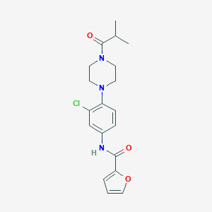 molecular formula C19H22ClN3O3 B283382 N-[3-chloro-4-(4-isobutyryl-1-piperazinyl)phenyl]-2-furamide 