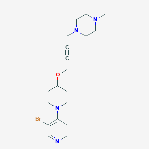 molecular formula C19H27BrN4O B2833821 1-(4-{[1-(3-Bromopyridin-4-yl)piperidin-4-yl]oxy}but-2-yn-1-yl)-4-methylpiperazine CAS No. 2415489-10-8