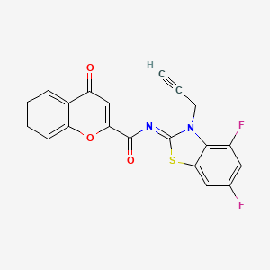 molecular formula C20H10F2N2O3S B2833823 (E)-N-(4,6-二氟-3-(丙-2-炔-1-基)苯并噻唑-2(3H)-基亚甲基)-4-氧代-4H-香豆素-2-甲酰胺 CAS No. 865248-69-7