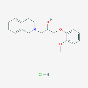 molecular formula C19H24ClNO3 B2833825 1-(3,4-二氢异喹啉-2(1H)-基)-3-(2-甲氧基苯氧基)丙醇盐酸盐 CAS No. 1185675-06-2