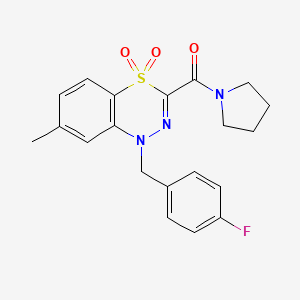 1-(4-fluorobenzyl)-7-methyl-3-(1-pyrrolidinylcarbonyl)-4lambda~6~,1,2-benzothiadiazine-4,4(1H)-dione