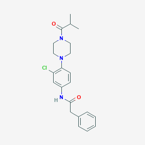 molecular formula C22H26ClN3O2 B283383 N-[3-chloro-4-(4-isobutyryl-1-piperazinyl)phenyl]-2-phenylacetamide 