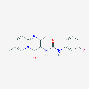 molecular formula C17H15FN4O2 B2833830 1-(2,7-二甲基-4-氧代-4H-吡啶[1,2-a]嘧啶-3-基)-3-(3-氟苯基)脲 CAS No. 1060283-56-8