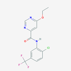 molecular formula C14H11ClF3N3O2 B2833838 N-(2-氯-5-(三氟甲基)苯基)-6-乙氧基嘧啶-4-甲酰胺 CAS No. 2034634-22-3