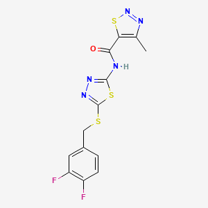 N-(5-((3,4-difluorobenzyl)thio)-1,3,4-thiadiazol-2-yl)-4-methyl-1,2,3-thiadiazole-5-carboxamide