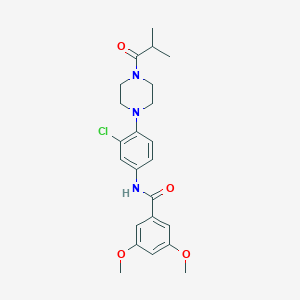 molecular formula C23H28ClN3O4 B283384 N-[3-chloro-4-(4-isobutyryl-1-piperazinyl)phenyl]-3,5-dimethoxybenzamide 