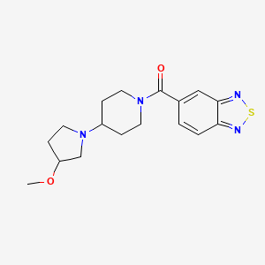 molecular formula C17H22N4O2S B2833844 Benzo[c][1,2,5]thiadiazol-5-yl(4-(3-methoxypyrrolidin-1-yl)piperidin-1-yl)methanone CAS No. 2034441-29-5