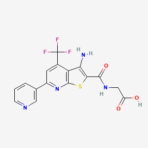 N-{[3-amino-6-(pyridin-3-yl)-4-(trifluoromethyl)thieno[2,3-b]pyridin-2-yl]carbonyl}glycine