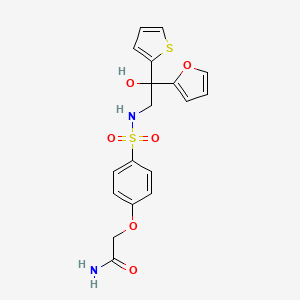 2-(4-(N-(2-(furan-2-yl)-2-hydroxy-2-(thiophen-2-yl)ethyl)sulfamoyl)phenoxy)acetamide