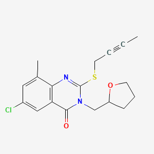 2-(But-2-yn-1-ylsulfanyl)-6-chloro-8-methyl-3-[(oxolan-2-yl)methyl]-3,4-dihydroquinazolin-4-one