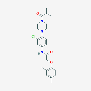molecular formula C24H30ClN3O3 B283388 N-[3-chloro-4-(4-isobutyryl-1-piperazinyl)phenyl]-2-(2,4-dimethylphenoxy)acetamide 