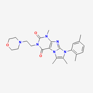 molecular formula C24H30N6O3 B2833881 8-(2,5-二甲基苯基)-1,6,7-三甲基-3-(2-吗啉基乙基)-1H-咪唑[2,1-f]嘧啶-2,4(3H,8H)-二酮 CAS No. 899727-16-3