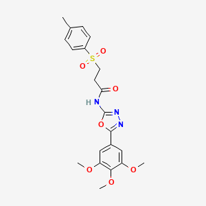 molecular formula C21H23N3O7S B2833883 3-tosyl-N-(5-(3,4,5-trimethoxyphenyl)-1,3,4-oxadiazol-2-yl)propanamide CAS No. 898414-38-5