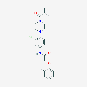 molecular formula C23H28ClN3O3 B283389 N-[3-Chloro-4-(4-isobutyryl-piperazin-1-yl)-phenyl]-2-o-tolyloxy-acetamide 
