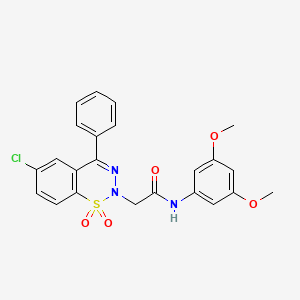 2-(6-chloro-1,1-dioxido-4-phenyl-2H-1,2,3-benzothiadiazin-2-yl)-N-(3,5-dimethoxyphenyl)acetamide