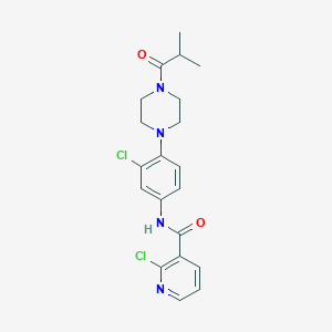 2-chloro-N-[3-chloro-4-(4-isobutyryl-1-piperazinyl)phenyl]nicotinamide