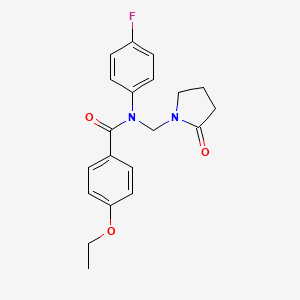 molecular formula C20H21FN2O3 B2833912 4-ethoxy-N-(4-fluorophenyl)-N-[(2-oxopyrrolidin-1-yl)methyl]benzamide CAS No. 852155-31-8