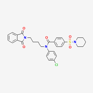 N-(4-chlorophenyl)-N-[4-(1,3-dioxoisoindol-2-yl)butyl]-4-piperidin-1-ylsulfonylbenzamide