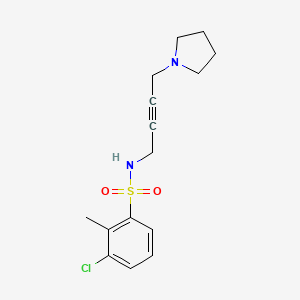 molecular formula C15H19ClN2O2S B2833921 3-氯-2-甲基-N-(4-(吡咯啉-1-基)丁-2-炔-1-基)苯并磺酰胺 CAS No. 1396856-52-2