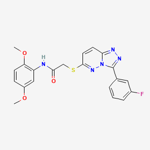 molecular formula C21H18FN5O3S B2833923 N-(2,5-dimethoxyphenyl)-2-((3-(3-fluorophenyl)-[1,2,4]triazolo[4,3-b]pyridazin-6-yl)thio)acetamide CAS No. 852374-77-7