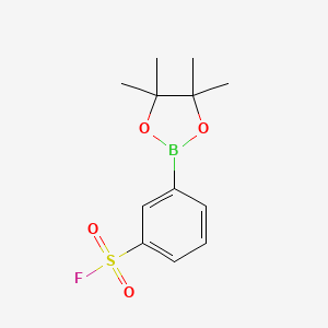 molecular formula C12H16BFO4S B2833926 3-(4,4,5,5-Tetramethyl-1,3,2-dioxaborolan-2-yl)benzenesulfonyl fluoride CAS No. 2393030-89-0
