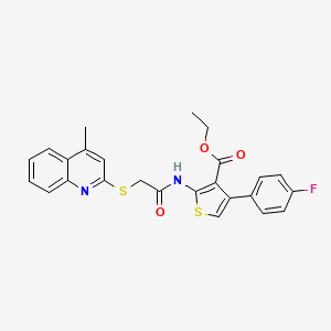 ETHYL 4-(4-FLUOROPHENYL)-2-{2-[(4-METHYLQUINOLIN-2-YL)SULFANYL]ACETAMIDO}THIOPHENE-3-CARBOXYLATE