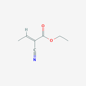 molecular formula C7H9NO2 B2833939 Ethyl 2-cyanocrotonate CAS No. 686-33-9