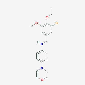 molecular formula C20H25BrN2O3 B283394 (3-Bromo-4-ethoxy-5-methoxybenzyl)[4-(4-morpholinyl)phenyl]amine 