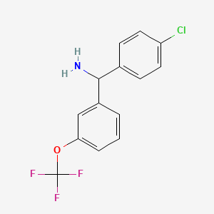 molecular formula C14H11ClF3NO B2833947 (4-氯苯基)(3-(三氟甲氧基)苯基)甲胺 CAS No. 1490842-51-7