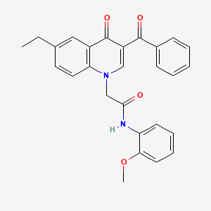 2-(3-benzoyl-6-ethyl-4-oxoquinolin-1(4H)-yl)-N-(2-methoxyphenyl)acetamide