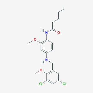 molecular formula C20H24Cl2N2O3 B283397 N-{4-[(3,5-dichloro-2-methoxybenzyl)amino]-2-methoxyphenyl}pentanamide 