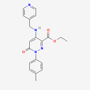 Ethyl 6-oxo-4-((pyridin-4-ylmethyl)amino)-1-(p-tolyl)-1,6-dihydropyridazine-3-carboxylate