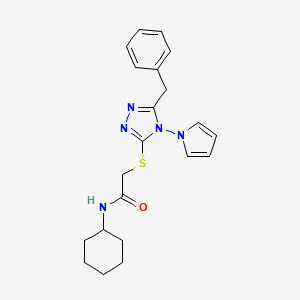 2-{[5-benzyl-4-(1H-pyrrol-1-yl)-4H-1,2,4-triazol-3-yl]sulfanyl}-N-cyclohexylacetamide