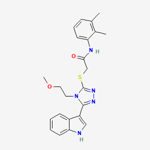 molecular formula C23H25N5O2S B2833986 2-((5-(1H-indol-3-yl)-4-(2-methoxyethyl)-4H-1,2,4-triazol-3-yl)thio)-N-(2,3-dimethylphenyl)acetamide CAS No. 852144-60-6