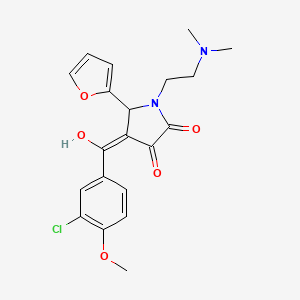 molecular formula C20H21ClN2O5 B2833987 4-(3-chloro-4-methoxybenzoyl)-1-(2-(dimethylamino)ethyl)-5-(furan-2-yl)-3-hydroxy-1H-pyrrol-2(5H)-one CAS No. 636988-28-8