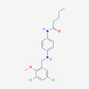 molecular formula C19H22Cl2N2O2 B283399 N-{4-[(3,5-dichloro-2-methoxybenzyl)amino]phenyl}pentanamide 