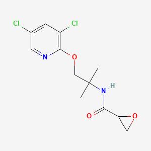 molecular formula C12H14Cl2N2O3 B2833992 N-[1-(3,5-Dichloropyridin-2-yl)oxy-2-methylpropan-2-yl]oxirane-2-carboxamide CAS No. 2411235-16-8