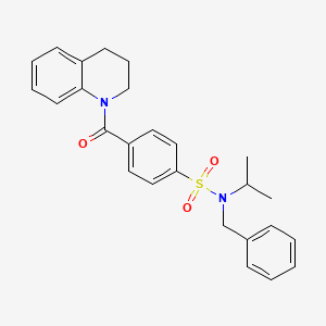 molecular formula C26H28N2O3S B2833995 N-苄基-N-异丙基-4-(1,2,3,4-四氢喹啉-1-羰基)苯磺酰胺 CAS No. 868677-77-4
