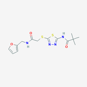 N-(5-((2-((furan-2-ylmethyl)amino)-2-oxoethyl)thio)-1,3,4-thiadiazol-2-yl)pivalamide