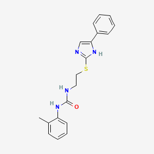 molecular formula C19H20N4OS B2833999 1-(2-((4-苯基-1H-咪唑-2-基)硫代)乙基)-3-(邻甲苯基)脲 CAS No. 1211722-38-1