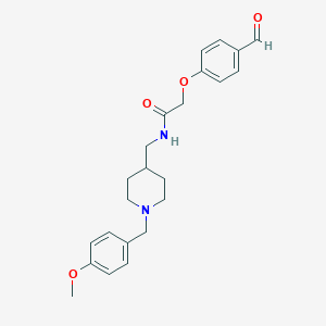 molecular formula C23H28N2O4 B2834001 2-(4-Formylphenoxy)-N-[[1-[(4-methoxyphenyl)methyl]piperidin-4-yl]methyl]acetamide CAS No. 2224516-13-4