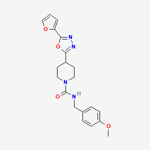 molecular formula C20H22N4O4 B2834004 4-(5-(呋喃-2-基)-1,3,4-噁二唑-2-基)-N-(4-甲氧基苄基)哌啶-1-甲酰胺 CAS No. 1170813-98-5