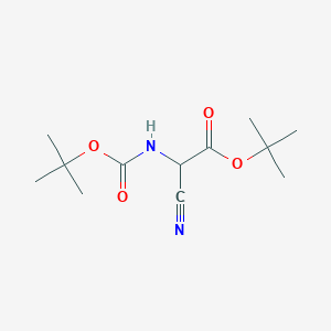 molecular formula C12H20N2O4 B2834007 tert-Butyl 2-((tert-butoxycarbonyl)amino)-2-cyanoacetate CAS No. 130892-40-9