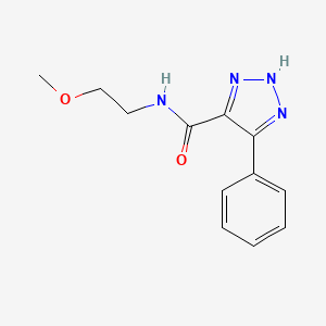 molecular formula C12H14N4O2 B2834008 N-(2-甲氧基乙基)-4-苯基-1H-1,2,3-三唑-5-甲酰胺 CAS No. 1795490-76-4