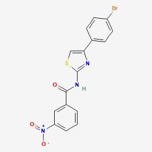 molecular formula C16H10BrN3O3S B2834009 N-[4-(4-溴苯基)-1,3-噻唑-2-基]-3-硝基苯甲酰胺 CAS No. 300569-30-6