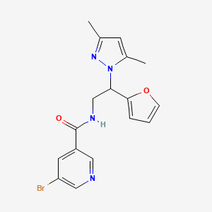 5-bromo-N-(2-(3,5-dimethyl-1H-pyrazol-1-yl)-2-(furan-2-yl)ethyl)nicotinamide