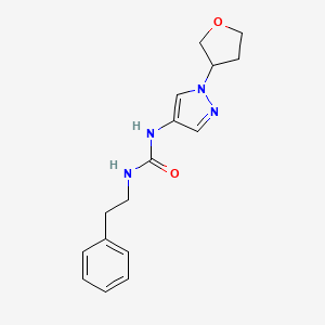 molecular formula C16H20N4O2 B2834016 1-phenethyl-3-(1-(tetrahydrofuran-3-yl)-1H-pyrazol-4-yl)urea CAS No. 1797984-43-0