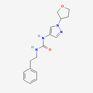 molecular formula C16H20N4O2 B2834016 1-苯乙基-3-(1-(四氢呋喃-3-基)-1H-吡唑-4-基)脲 CAS No. 1797984-43-0