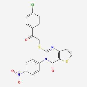 2-[2-(4-Chlorophenyl)-2-oxoethyl]sulfanyl-3-(4-nitrophenyl)-6,7-dihydrothieno[3,2-d]pyrimidin-4-one