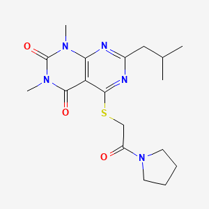1,3-Dimethyl-7-(2-methylpropyl)-5-(2-oxo-2-pyrrolidin-1-ylethyl)sulfanylpyrimido[4,5-d]pyrimidine-2,4-dione